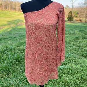 🩷 Coveted Clothing One Shoulder Lace Dress L/12